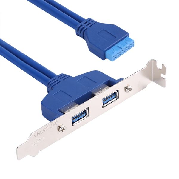 VBESTLIFE 2-porttinen USB 3.0 -korttipaikka-adapterikaapeli, jossa sisäänrakennettu 20-pinninen liitin F/2AF PCI