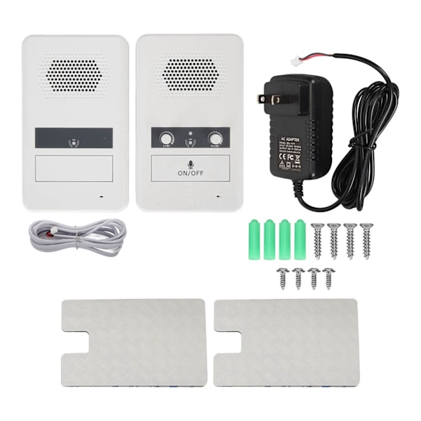 Dubbelriktad diskbänksintercom Premium-högtalare Känslig mikrofon 3W fönsterintercomsystem för bank  100‑240V Vit