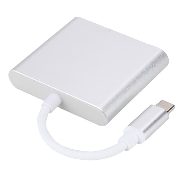 3-i-1 Type C til HDMI+USB3.0+PD Ladning Konverter Multifunksjon Vedio Adapter Hub