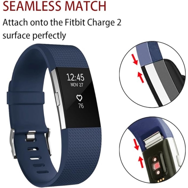 Smart watch, bracelet strap replacement strap compatible with Fitbit charge 2, classic and special adjustable sports wristbands（ Navy-S）