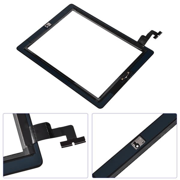 Skærmglas samling digitizer udskiftning fix revnet til IPad2 A1395/A1396/A1397 sort