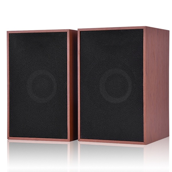 Træ skrivebordscomputerhøjttaler Mini Notebook Subwoofer Laptop Multimediehøjttalere (Rødt træ)