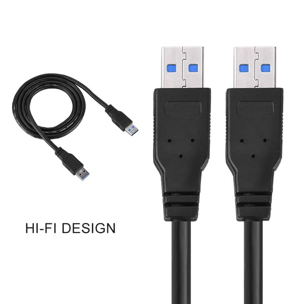 USB 3.0 A - A -kaapeli PVC-datakaapeli - Super Fast Speed - Musta (1m)