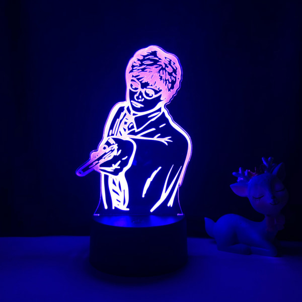 Qinwei Magic Academy Harry Potter Natlampe 3D LED Illusion Lampe til Børns Soveværelse Dekorativ Lampe -- Mønster N（Sort Sæde）