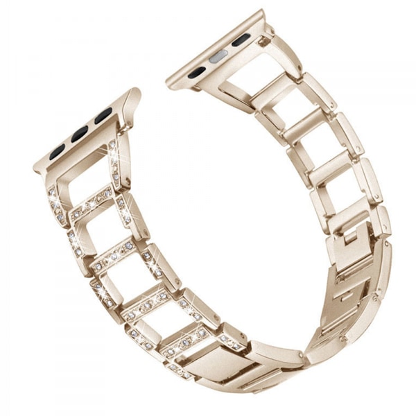 Bling-remme til Apple Watch 38/40/41mm - Moderigtigt armbånd i rustfrit stål med diamanter til iWatch - Kompatibel med Apple Watch Series 8, 7, 6, 5, 4, 3, 2 og 1