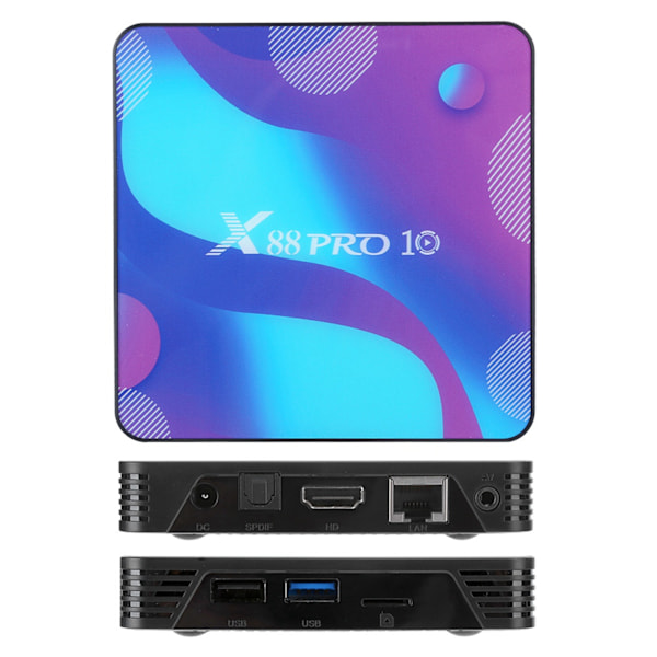 X88 PRO10 Internet TV-boks Dobbelt frekvens WIFI Bluetooth 4.0 til Android 10.0 (4+32G )