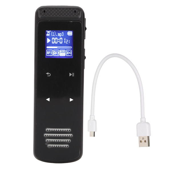 Mini röstinspelare Röst till text AI Smart HD brusreducering Zink legering Röstinspelare för föreläsning Möte Intervju Neutral engelska 16GB