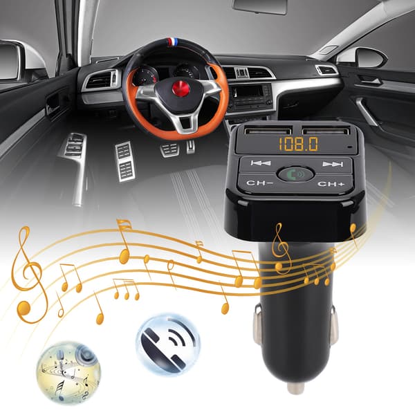B2 MP3 Bil Bluetooth Håndfri Bil Afspiller FM Transmitter USB Opladning (Sort)