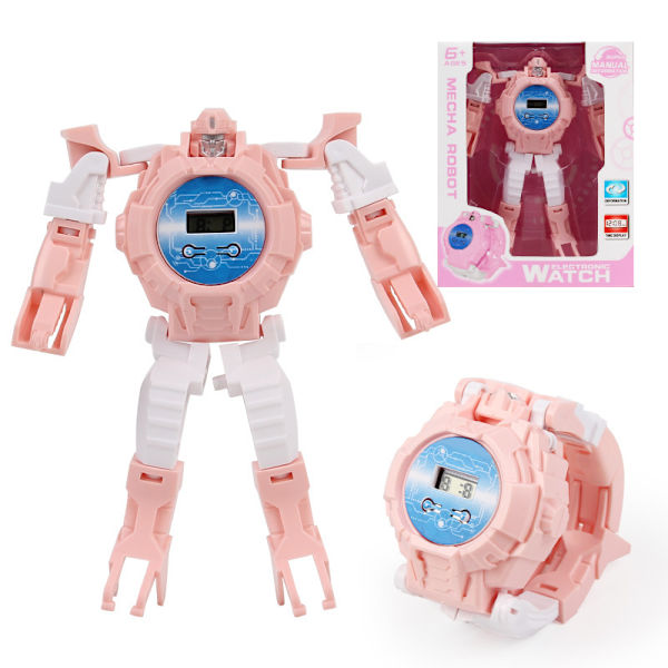 (1 Pack) Bilklocka Leksak Elektrisk Racing Fjärrkontroll Bil Bilklocka (022-1 Deformationsklocka [Rosa] Låda)