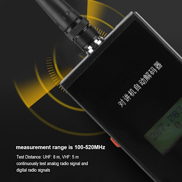 Frekvensteller JK560S for Baofeng Walkie Talkie Dekoder 1-30w 100-520MHz CTCSS/DCS Antenne