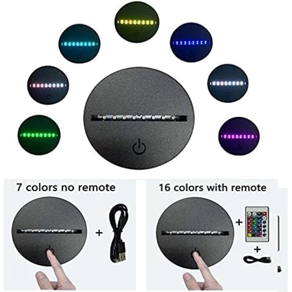 3D Traktor Bil Illusion LED Natlampe 7 Farver Skiftende Smart Touch Bordlampe Dekoration Gavebutik Bar Soveværelse Lys (Sprækket Base med Fjernbetjening, Lastbil-3)