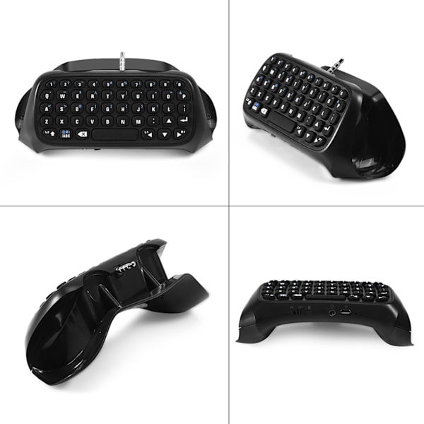 Mini trådløst Bluetooth-spilltastatur Chatpad for PS4-kontroller