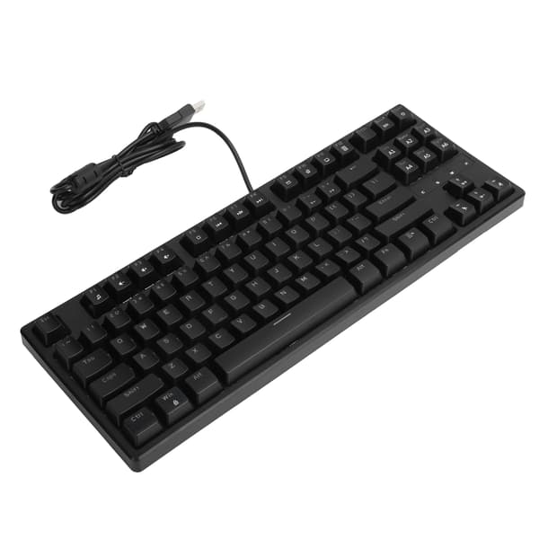Daidai Computer Keyboard Wired Mechanical Red Shaft 87‑Keys STK130 til spil og kontor - Sort