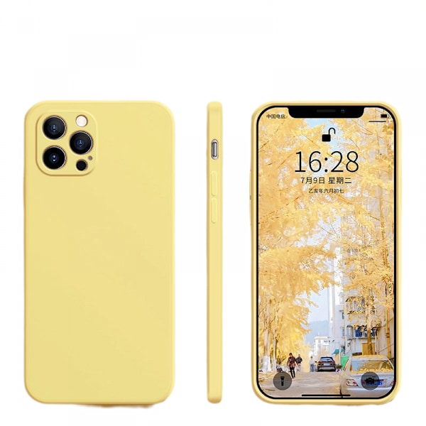 Silikonfodral Kompatibelt med iPhone 14 Fodral (6,1 tum) med Kameraskydd Flytande Silikon Telefonfodral med Mikrofiberfoder