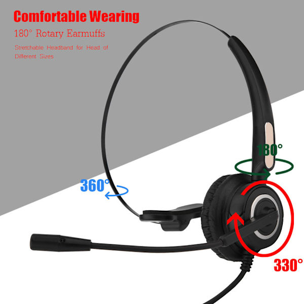 USB Call Center trådløst headset med klar stereolyd USB Call Center headset med mikrofon