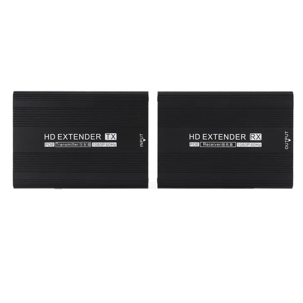 HD Multimedia Interface Extender 1080p POE-funksjon opptil 492ft HD Over Ethernet Extender Sender Mottaker for Hjemmekino EU-plugg