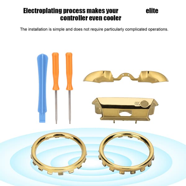 För XBOX ONE ELITE Version LB/RB Thumbstick Accent Rings Kit (Galvaniserad Guld)