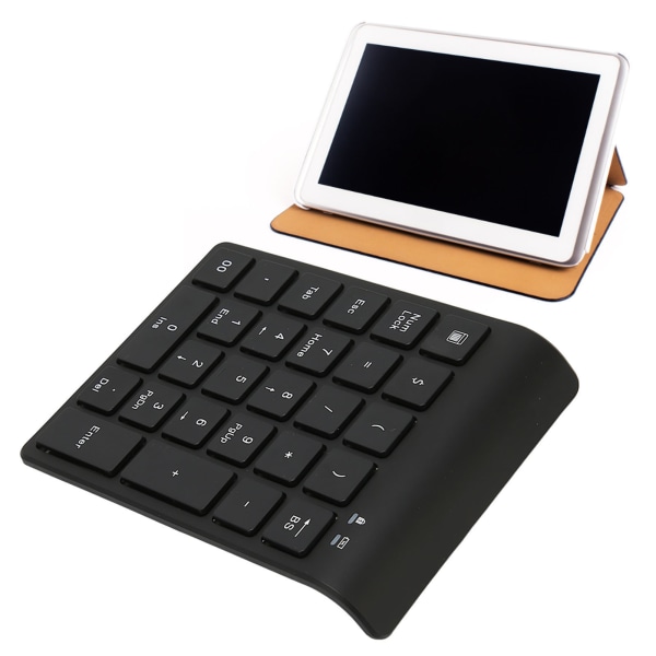 Trådløst numerisk tastatur Bluetooth 27-tast Svart Rask dataoverføring Spilltastatur Støtte hurtigtaster for bærbar nettbrett