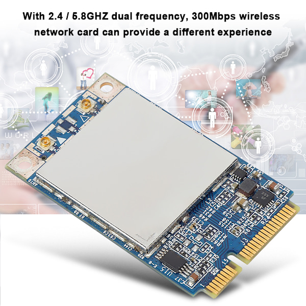 WIFI-kort Dual Band 2.4/5.8GHZ 300M Mini PCI E til Mac Pro MB988z A BCM94322MC