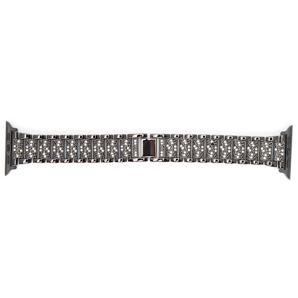 Rannekoru täynnä timantteja, metalliranneke, korvaava ranneke, yhteensopiva IOS-kellon kanssa 42mm/44mmMusta