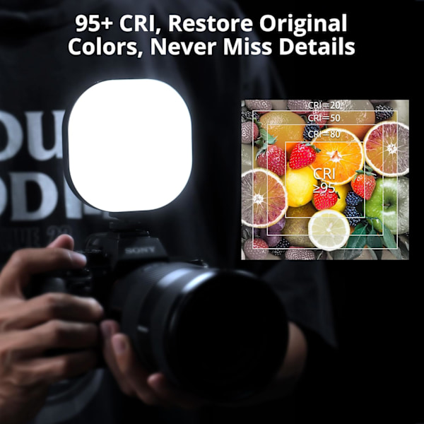 Videovalo, kannettava LED-kameravalo, suoratoistovideolamppu CRI 95+ 2900-6700K LED DSLR -valaistus kannettavalla pidikkeellä, valokuvaukseen