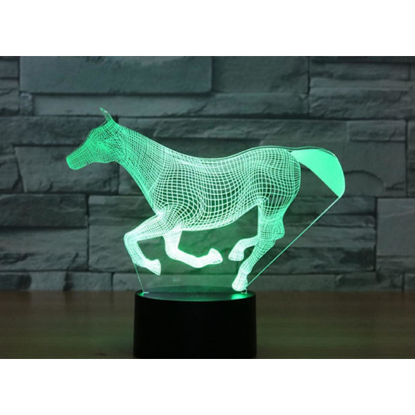 3D Hest Fjernbetjening 16 Farve Natlys Illusion Akryl LED Bord Sengelampe Børneværelse Skrivebords Dekoration Fødselsdagsgaver Legetøj til Børn