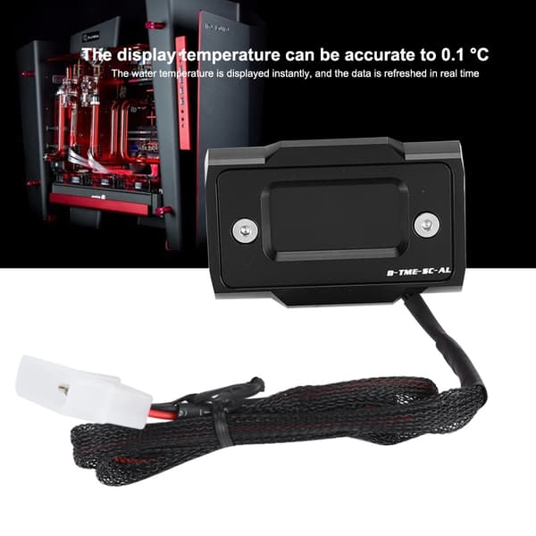 PC Vannkjølingssystem LCD Digital Display Termometer Temperaturmåler (Svart)