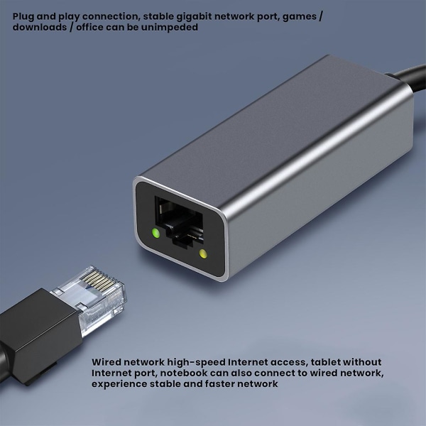 Typ-c till Rj45-port 1000 mbps Usb C Ethernet-adapter Usb-c till Rj45 Lan-adapter Typ C Nätverkskort U