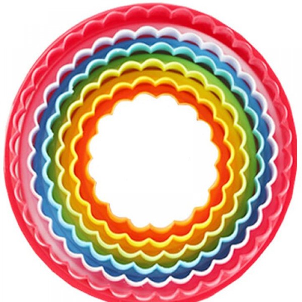 Mydio sæt med 6 runde kageformssæt i forskellige størrelser, tosidig kageform til kiks og frugt (kageform til kiks og fondantkageform)