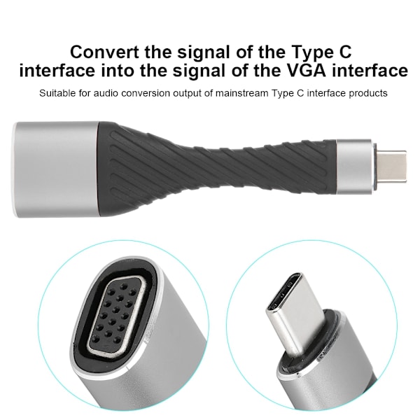 Tyyppi C - VGA (4K/60Hz) Audio Video -muunnin näytölle, televisiolle ja projektorille