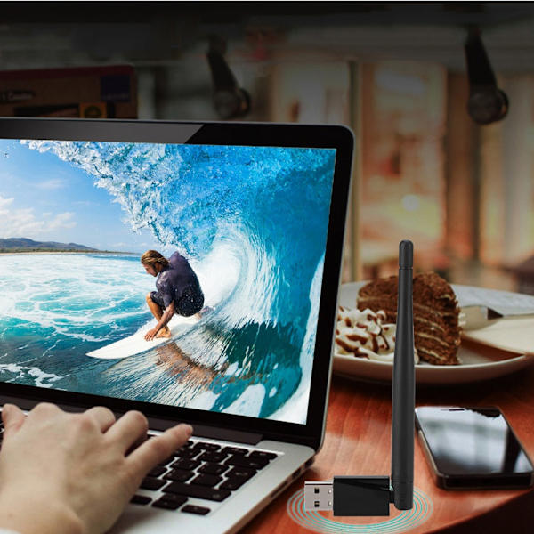 600M Drivrfri trådlös nätverkskort USB WiFi-adapter med flexibel antenn för Windows