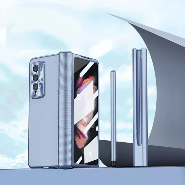 Samsung Galaxy Z Fold 3 -kotelo, jossa S Pen -pidike ja S Pen, saranasuojakotelo, elektrolyyttipinnoite ja näytönsuoja