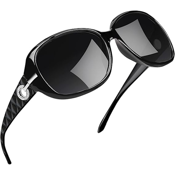 Store Solbriller til Kvinder Oversize Solbriller til Kvinder Trendy Store Rektangulære Solbriller UV Beskyttelse Solbriller Black