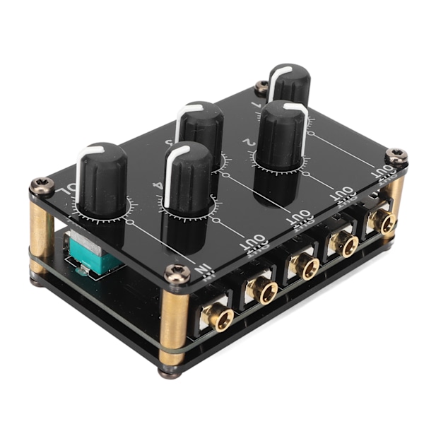 Mini Stereo 4-kanals linjemixer med lav støj Professionel 4-kanals passiv mixer til blanding af instrument CD-afspiller