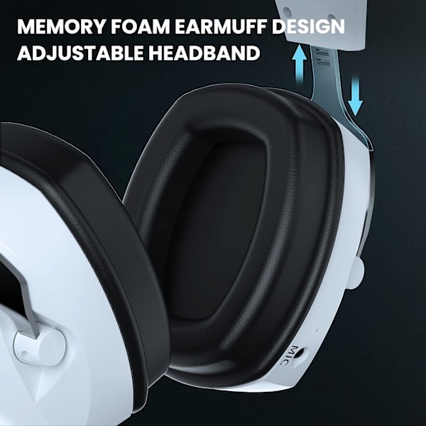 Bluetooth 5.2 langattomat pelikuulokkeet irrotettavalla ja joustavalla melunvaimennusmikrofonilla, 2.4 GHz pelikuulokkeet 3D-stereokuulokkeilla