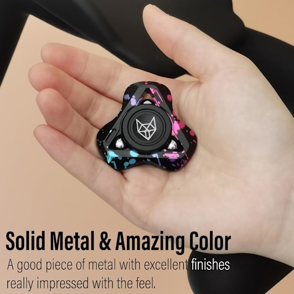 Metallisk Fidget Spinner för Vuxna, Rostfritt Stål Fidget Leksaker, Liten Mini Fidget Block, Tysta Lager EDC för Män Ångest Cool