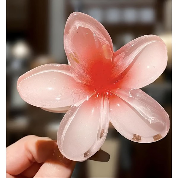 4-pack Stora Blommiga Hårclips, Färgglada Blommönster, Mångsidigt Håraccessoar för Kvinnor, Strandsemester Stil, Medelstorlek, Enstaka Förpackning