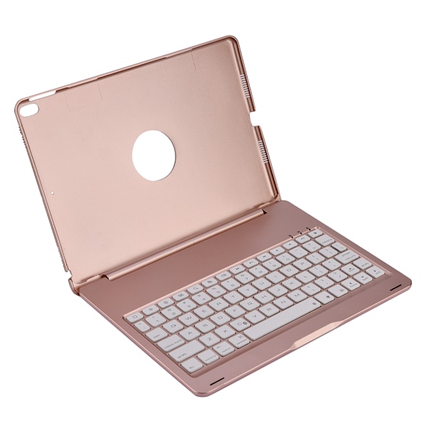 7-färgat bakgrundsbelyst Bluetooth trådlöst tangentbord med foliofodral för iPad Pro 10,5\" roséguld