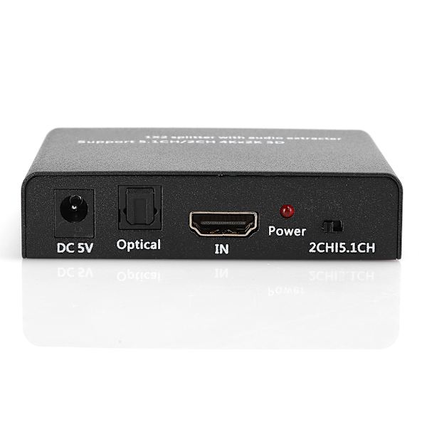 Audio Extractor HDMI Splitter Adapter 1 Inngang 2 Utgang Forsterket Bryter -240V