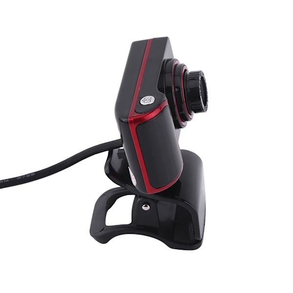 16M Pixel HD Webcam Clip-on  3 LED Rotatable Web Camera til PC Computer Sort + Rød