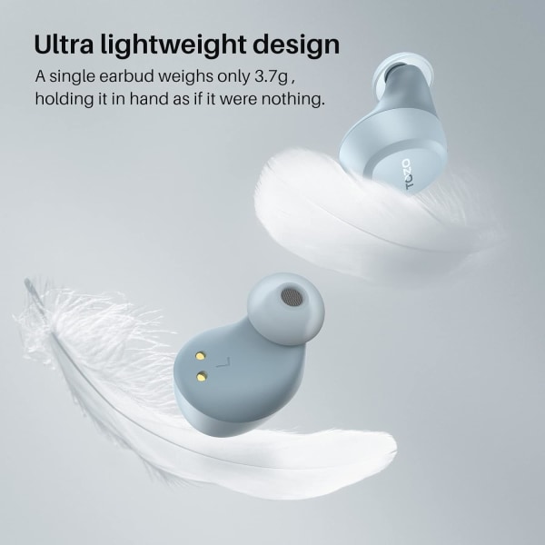A1 Mini trådlösa öronsnäckor Bluetooth 5.3 i örat Lätta hörlurar Inbyggd mikrofon, IPX5 Vattentät, Upplevelse Premiumljud Långdistans Co Blue