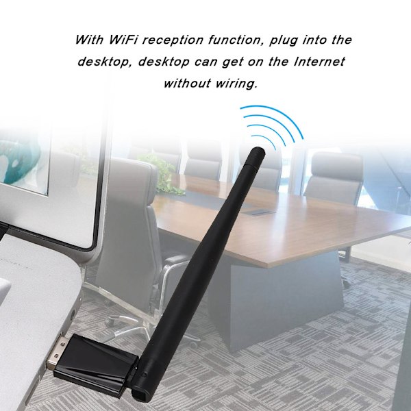600M ohjainvapaa langaton verkkokortti USB WiFi -sovitin joustavalla antennilla Windowsiin