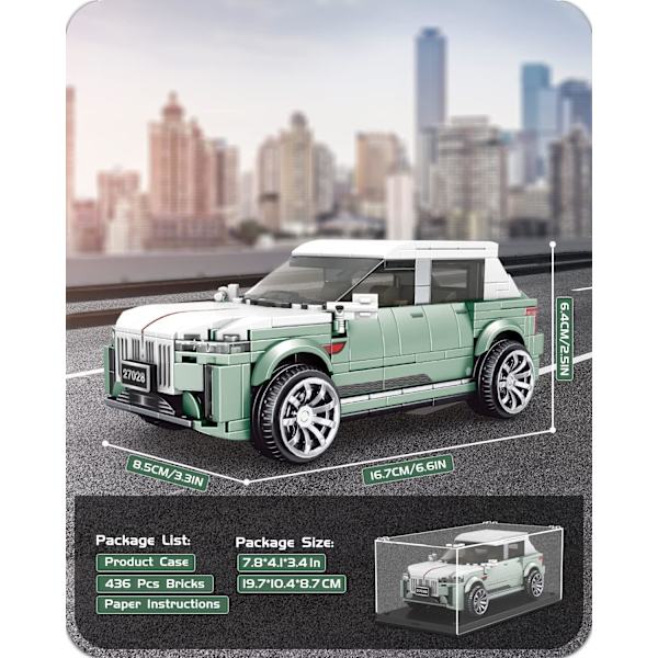 Hongqi E-HS9 Modelbil Kits Byggesæt med Vitrine, 27028 Samleobjekt Bil Legetøj Byggeklodser Sæt, Modelbil Byggesæt (439 Dele)