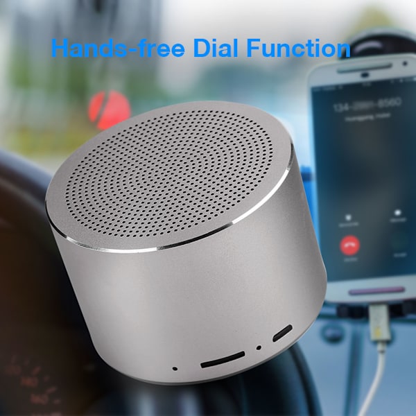 Kannettava Mini Bluetooth-kaiutin Langaton Mini Ulkoinen Stereo Musiikkisoitin LED-valolla Harmaa