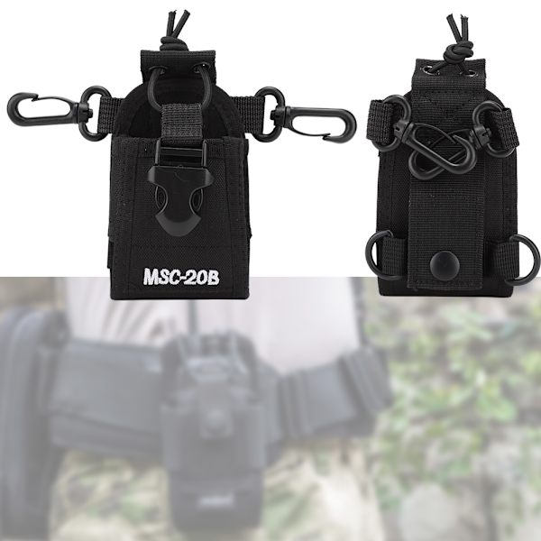 Universell skyddande nylon midjeväska för walkie-talkie + 1,1 m justerbart bälte för säkerhetsvakter
