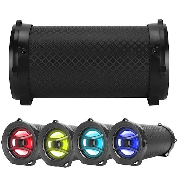 Utomhus bärbar högtalare med hög effekt, trådlös stereo, subwoofer (svart)