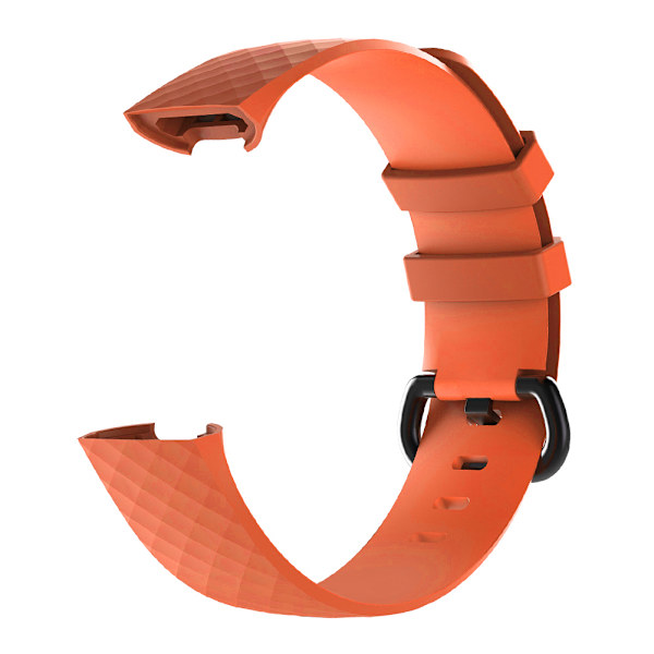 Størrelse L Ingen Sprekker Klokkebånd Komfortabel Bruk Armbåndsur Bånd for Fitbie Charge 3 - Oransje