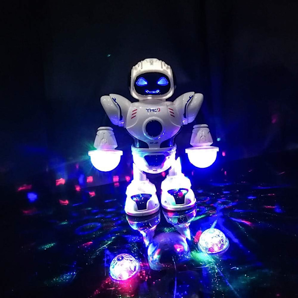 Elektronisk robotlegetøj, smart rumgående dansende robot, syngende musikrobot med musik og farverige lys