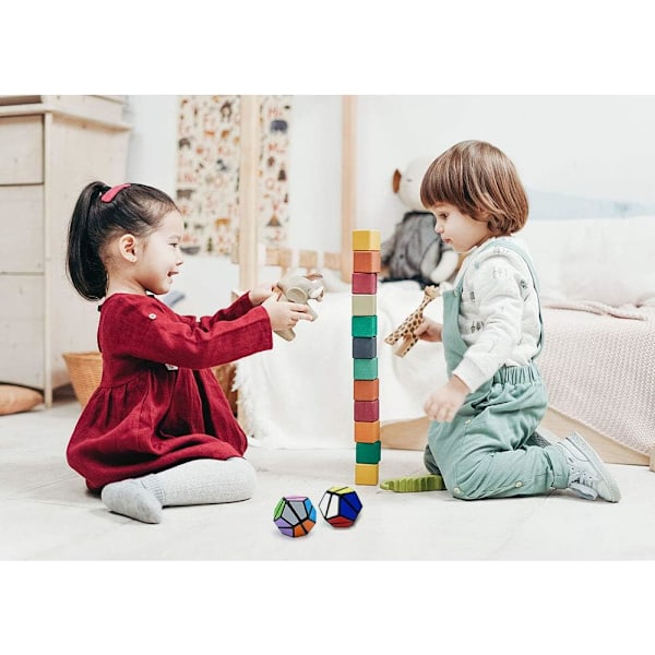 2-kerroksinen 2x2 Megaminx Kuutio Tarra 2×2 Viisikulmainen Dodekaedri Nopeus Kuutio Puzzle Lelut Aivot Teaserit