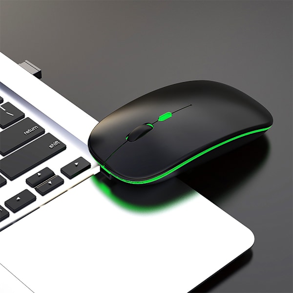 HXSJ Trådløs Mus Genopladelig til Windows/XP/Vista/Me 2.4G Farverig Lys Kontorartikler M40Sort